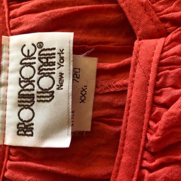 Sale! 100% cotton caftan style in bright coral. Short sleeves.,knee length. - Picture 2 of 3